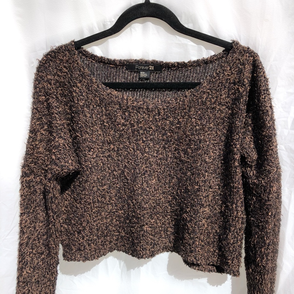 Fuzzy brown sweater